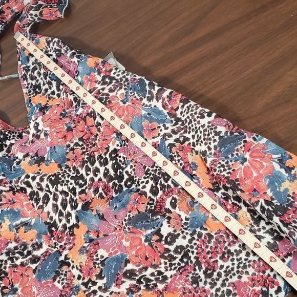 NEW NWT Free People Deep V-Neck Tie Back Sexy Floral Anumal Print Mini Dress XS - Picture 14 of 14